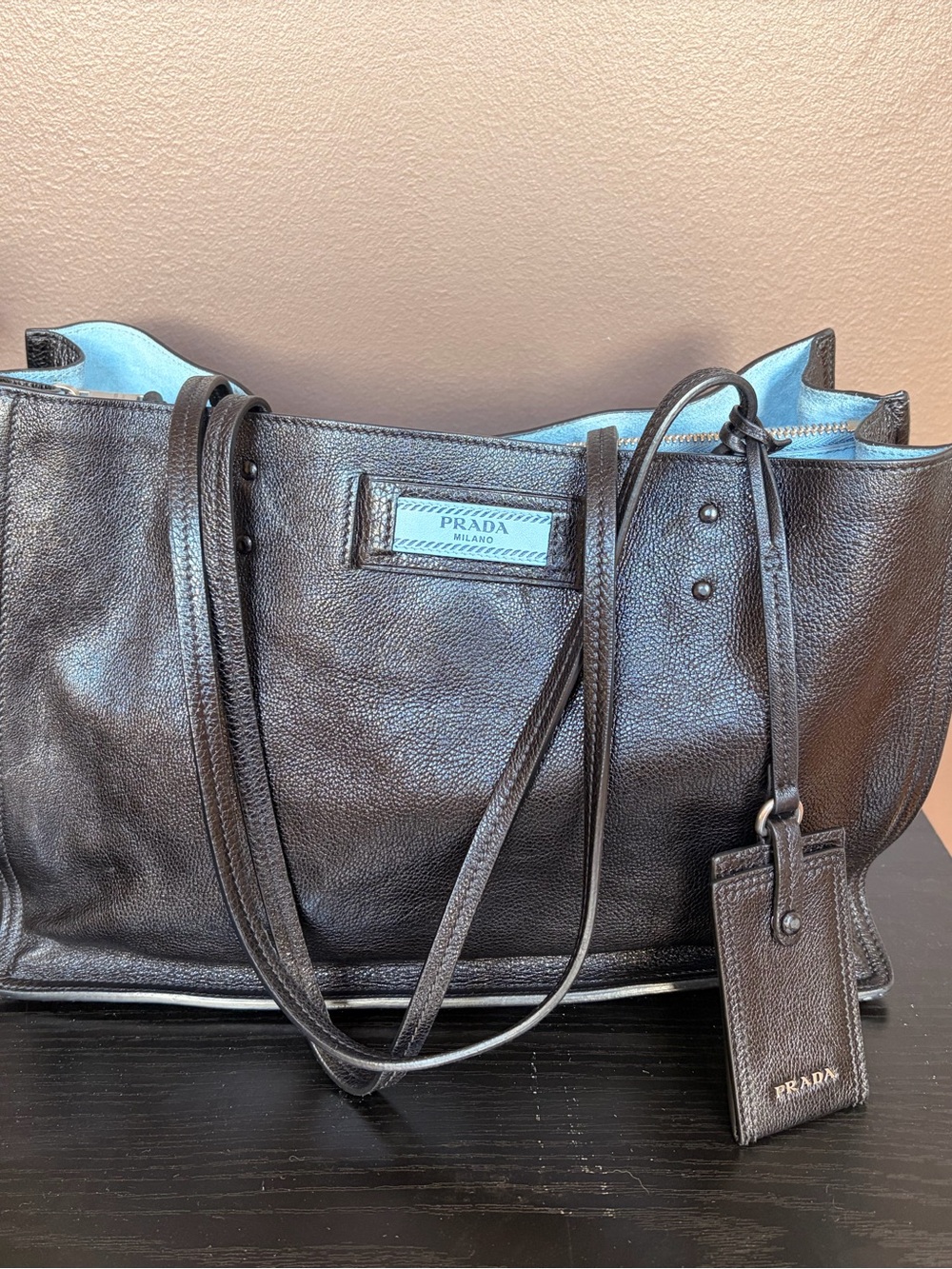 Prada Black Leather Etiquette Tote